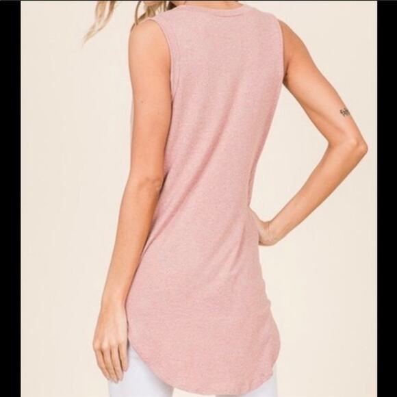 Sleeveless button front top pink - Picture 6 of 8